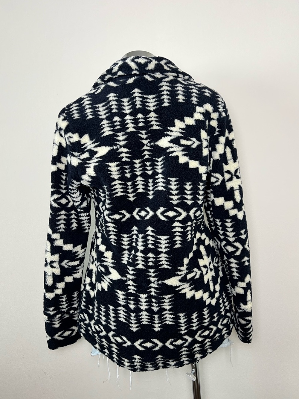 Pendleton Alder Berber Fleece Jacket Womens S Juniper Mesa Navy/Black Geometric - Picture 5 of 10